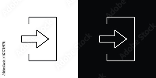 Sign out icon symbols. Simple pictograms for web sites and mobile app