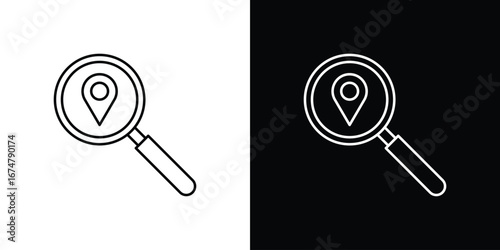 Search Location icon symbols. Simple pictograms for web sites and mobile app
