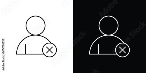Remove user icon symbols. Simple pictograms for web sites and mobile app