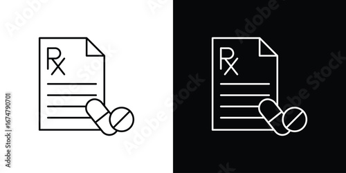 RX icon symbols. Simple pictograms for web sites and mobile app