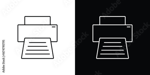 Print icon symbols. Simple pictograms for web sites and mobile app