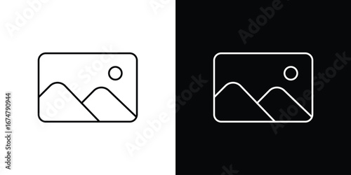 Picture icon symbols. Simple pictograms for web sites and mobile app