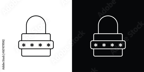 Password icon symbols. Simple pictograms for web sites and mobile app