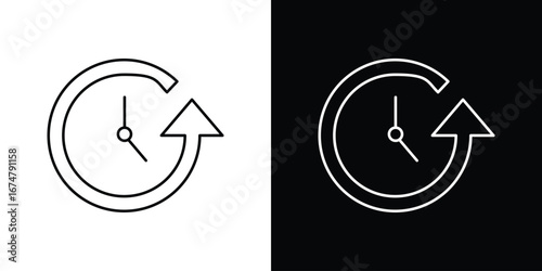 Past time icon symbols. Simple pictograms for web sites and mobile app