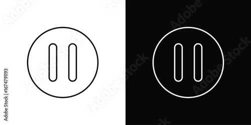 Pause icon symbols. Simple pictograms for web sites and mobile app