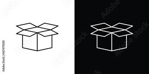 Open box icon symbols. Simple pictograms for web sites and mobile app