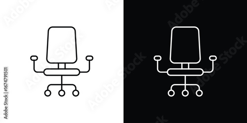 Office chair icon symbols. Simple pictograms for web sites and mobile app