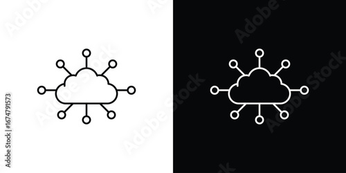 Network cloud icon symbols. Simple pictograms for web sites and mobile app