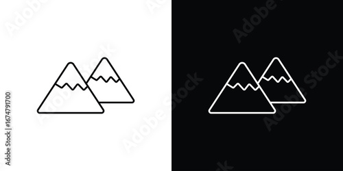 Mountains icon symbols. Simple pictograms for web sites and mobile app