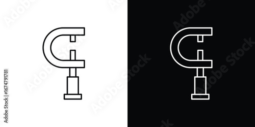 Micrometer icon symbols. Simple pictograms for web sites and mobile app