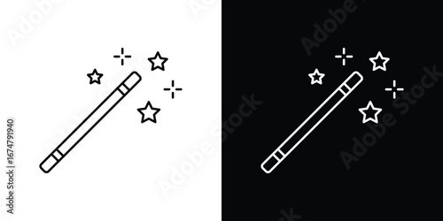 Magic wand icon symbols. Simple pictograms for web sites and mobile app