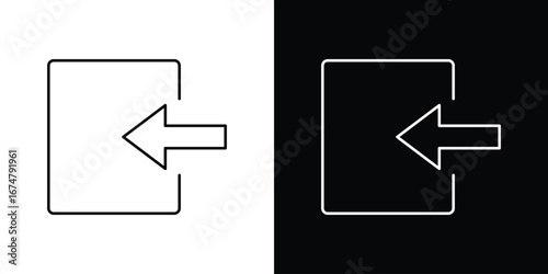 Log out icon symbols. Simple pictograms for web sites and mobile app