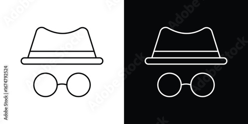 Incognito icon symbols. Simple pictograms for web sites and mobile app