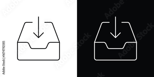 Inbox icon symbols. Simple pictograms for web sites and mobile app