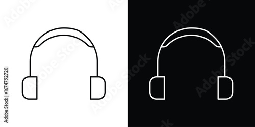 Headset icon symbols. Simple pictograms for web sites and mobile app
