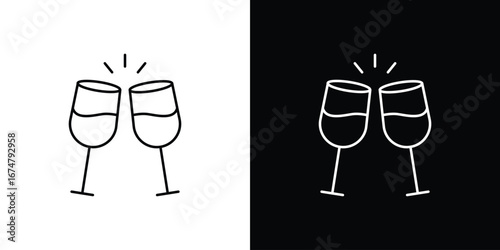 Glass-cheers icon symbols. Simple pictograms for web sites and mobile app