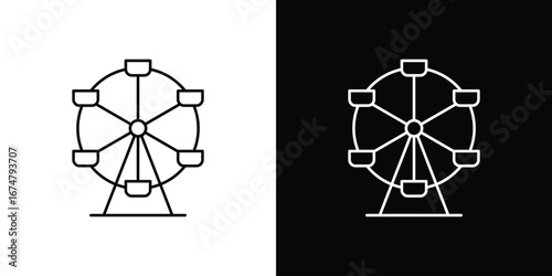 Ferris wheel icon symbols. Simple pictograms for web sites and mobile app