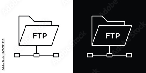 FTP icon symbols. Simple pictograms for web sites and mobile app