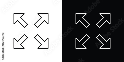 Expand icon symbols. Simple pictograms for web sites and mobile app