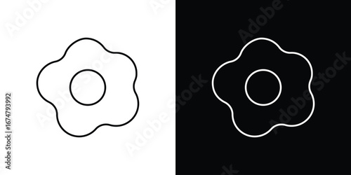 Egg fried icon symbols. Simple pictograms for web sites and mobile app