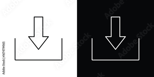 Download icon symbols. Simple pictograms for web sites and mobile app