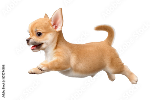 Cute puppy in running pose transparent background