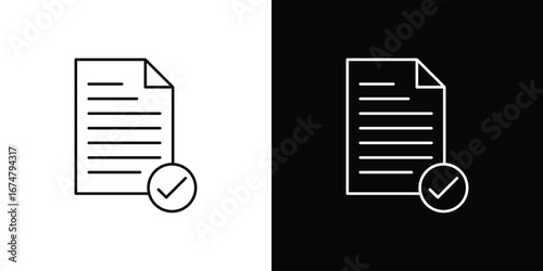 Document accept icon symbols. Simple pictograms for web sites and mobile app