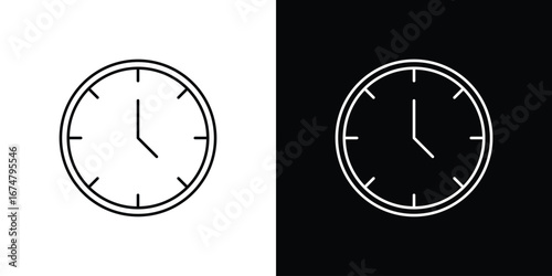 Clock icon symbols. Simple pictograms for web sites and mobile app