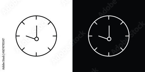 Clock icon symbols. Simple pictograms for web sites and mobile app