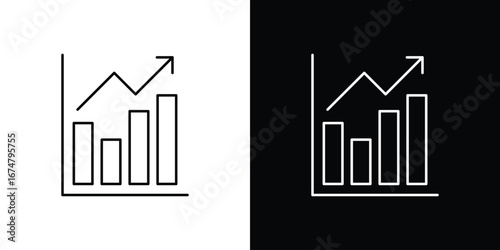 Chart histogram icon symbols. Simple pictograms for web sites and mobile app