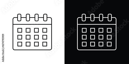 Calendar icon symbols. Simple pictograms for web sites and mobile app