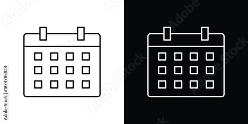Calendar icon symbols. Simple pictograms for web sites and mobile app