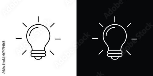 Bulb icon symbols. Simple pictograms for web sites and mobile app