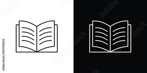 Book icon symbols. Simple pictograms for web sites and mobile app