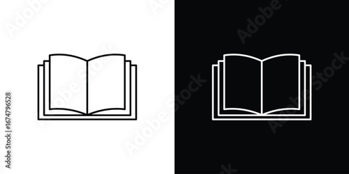 Book icon symbols. Simple pictograms for web sites and mobile app