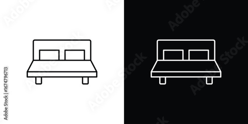 Bed icon symbols. Simple pictograms for web sites and mobile app