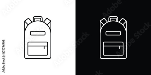 Backpack icon symbols. Simple pictograms for web sites and mobile app