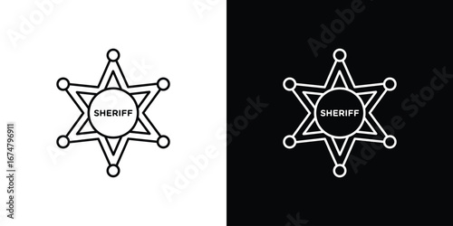 Badge Sheriff icon symbols. Simple pictograms for web sites and mobile app