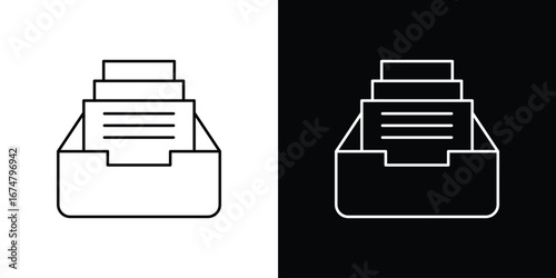 Archive icon symbols. Simple pictograms for web sites and mobile app