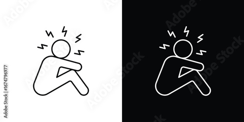 Anxiety or stress icon symbols. Simple pictograms for web sites and mobile app