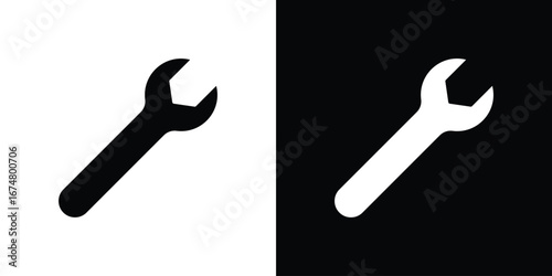 Wrench icon collection flat style - stock vector.