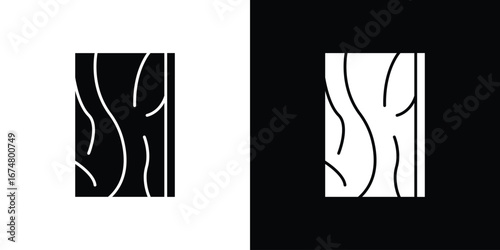 Wood board icon collection flat style - stock vector.