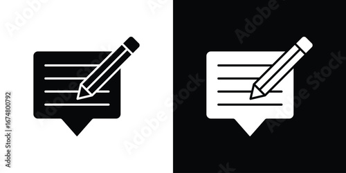 Write comment icon collection flat style - stock vector.