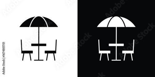 Terrace icon collection flat style - stock vector.