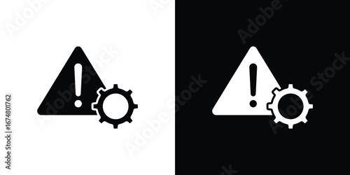 Technical warning icon collection flat style - stock vector.