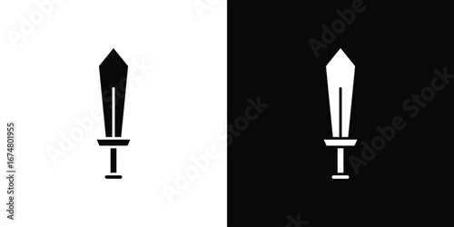 Sword icon collection flat style - stock vector.