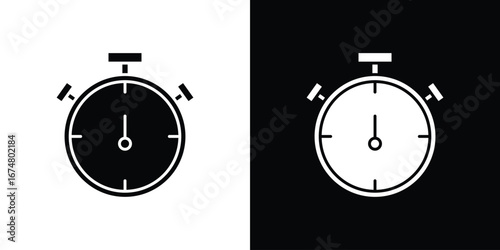 Stopwatch icon collection flat style - stock vector.