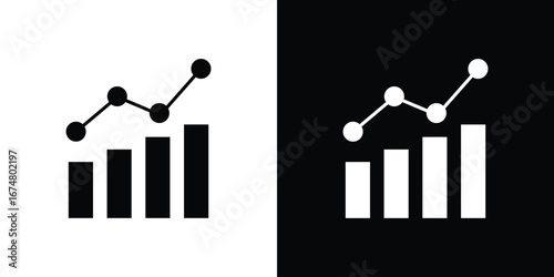 Stats icon collection flat style - stock vector.