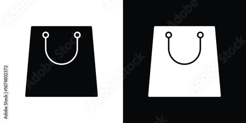 Shopping bag icon collection flat style - stock vector.