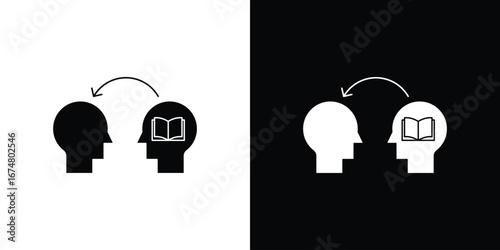 Share thoughts icon collection flat style - stock vector.